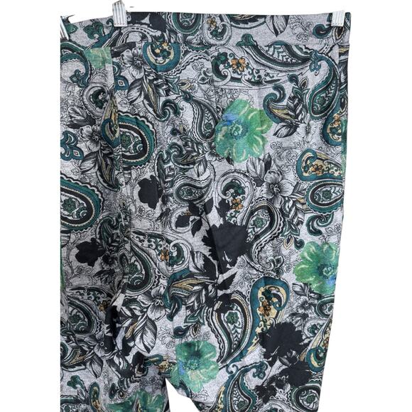 Susan Graver Printed Regular  Ponte Slim Leg Ankle Pants Dark Jade 3X NWOT - Picture 8 of 12